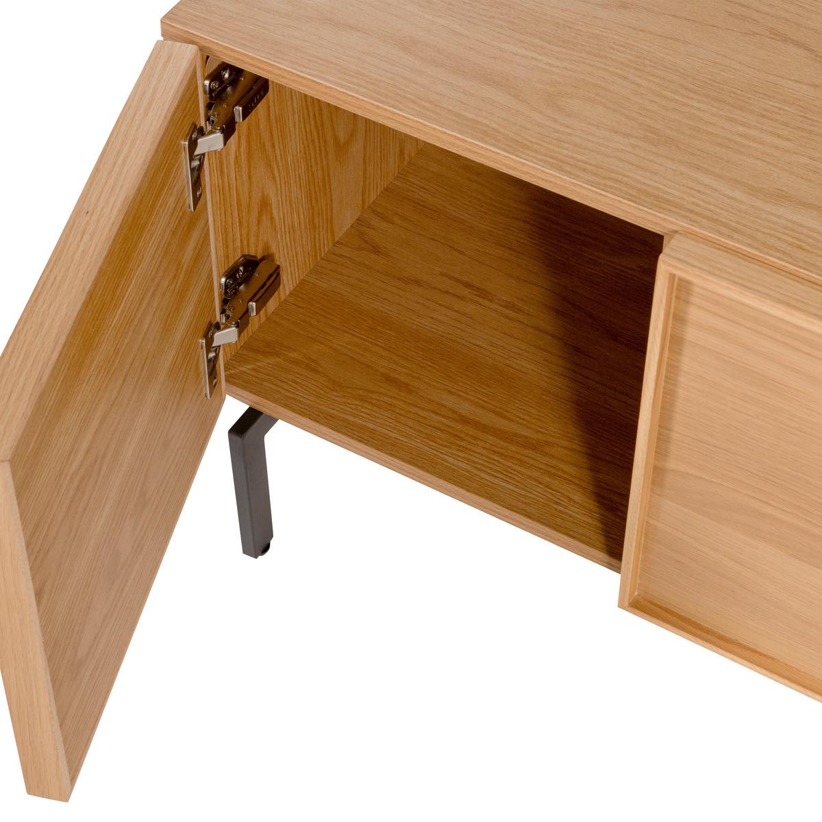 Lowboard Tours Naturfarben - Schwarz/Naturfarben, Design, Holzwerkstoff/Metall (180/51/42cm) - Livetastic