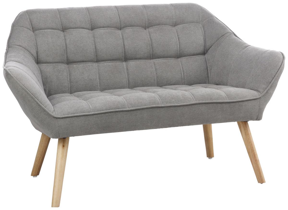 Sofa Monique Grau Velours - Grau, MODERN, Holz/Textil (127/76/74,5cm) - Bessagi Home