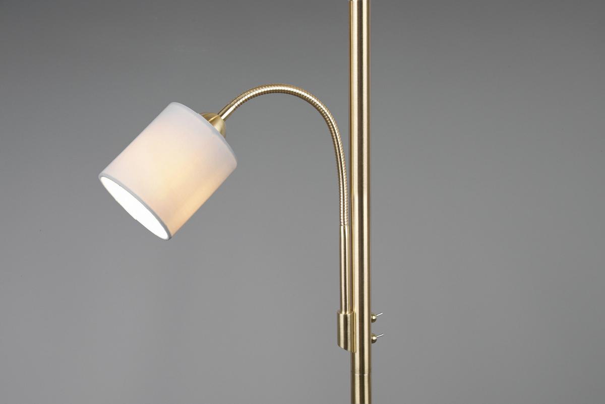 LAMPA STOJĄCA 403900208 HOTEL - kolor mosiężny/kremowy, Konventionell, metal/tkanina (40/40/170cm) - Trio Leuchten