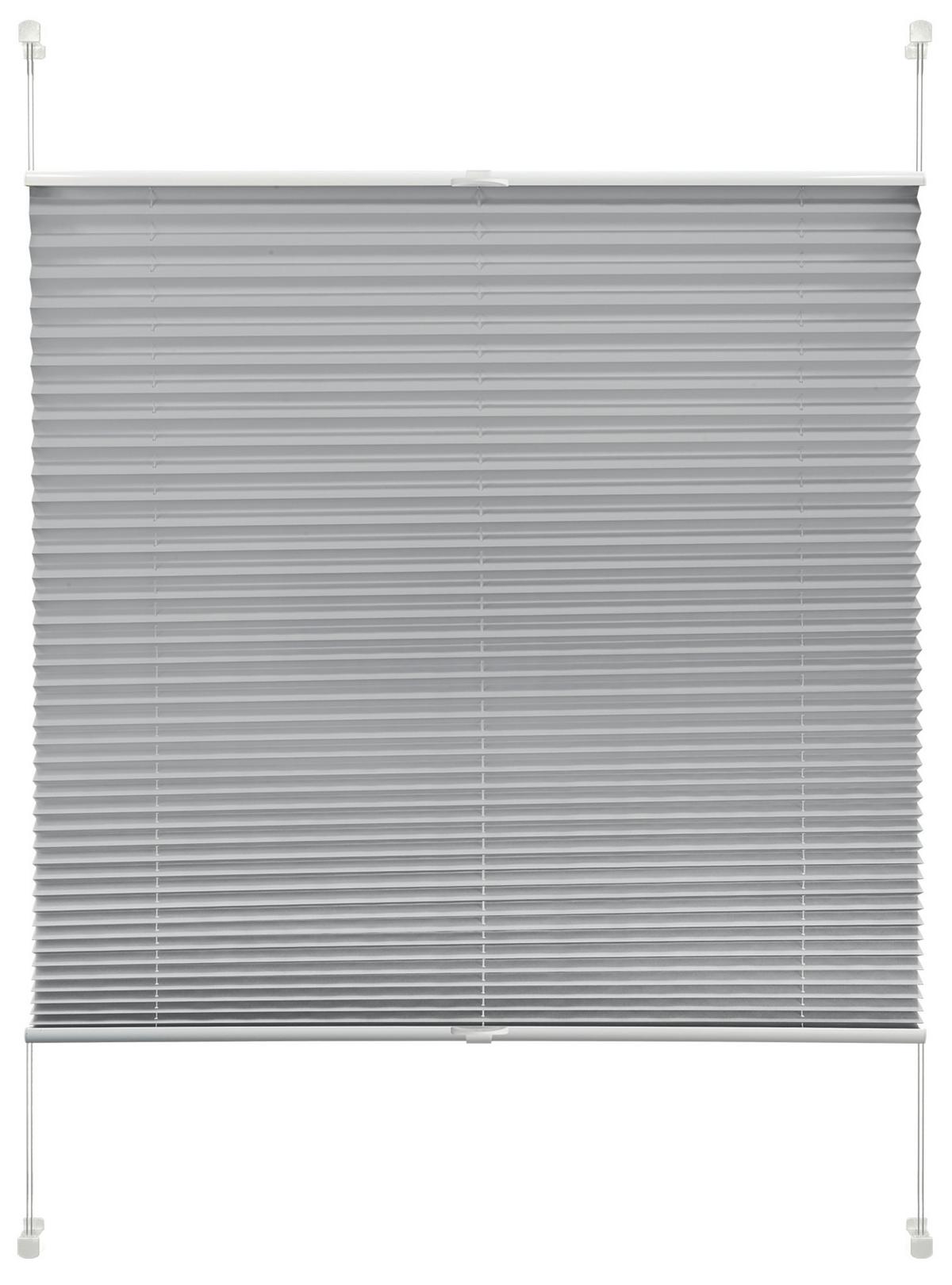 Plissee Solid Crash Silber ca. 80x220cm - Grau, Basics, Textil (80/220cm)