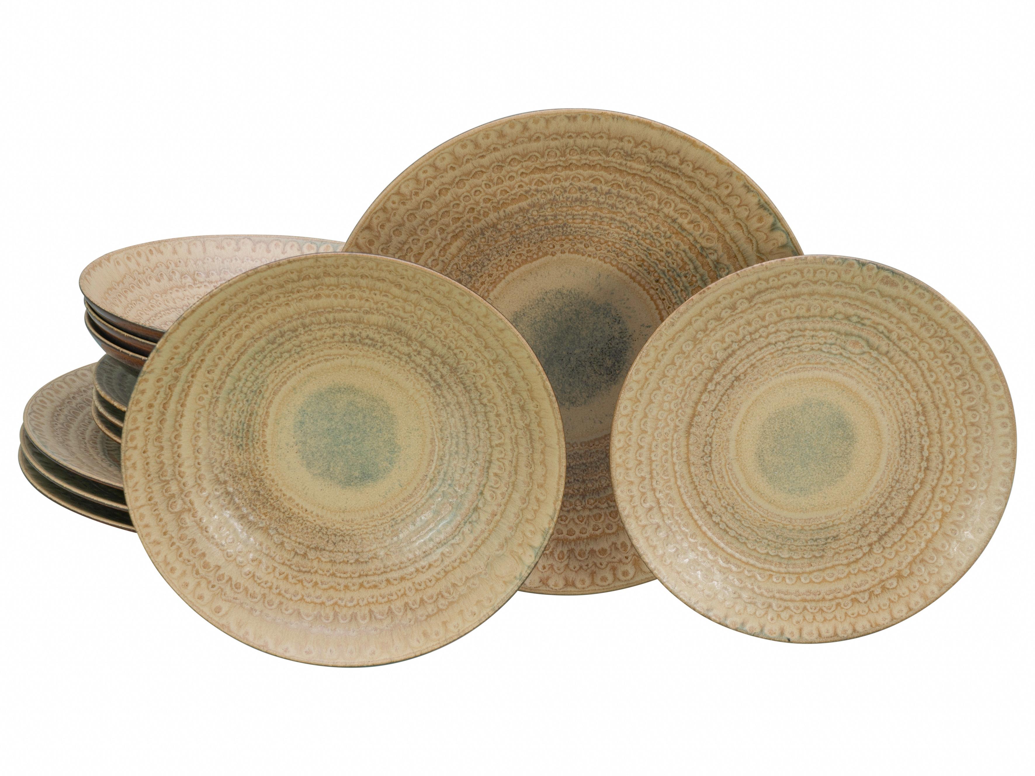 Jedilni Servis Neapel Sand, 12-Delni - rjava/peščene barve, Basics, keramika - Creatable