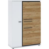 Comodă SALINAS - alb/culoare lemn stejar, Trend, material pe bază de lemn (93/139,8/37cm) - Modern Living