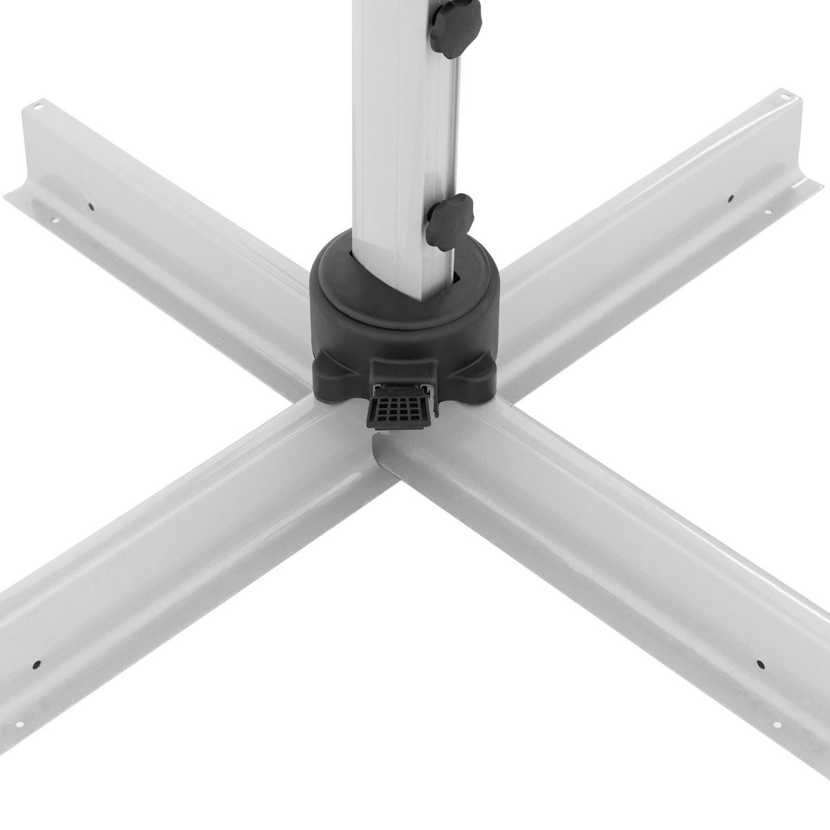 Ampelschirm Active Hellgrau ca. 370cm - Silberfarben/Hellgrau, Basics, Textil/Metall (370cm) - Doppler
