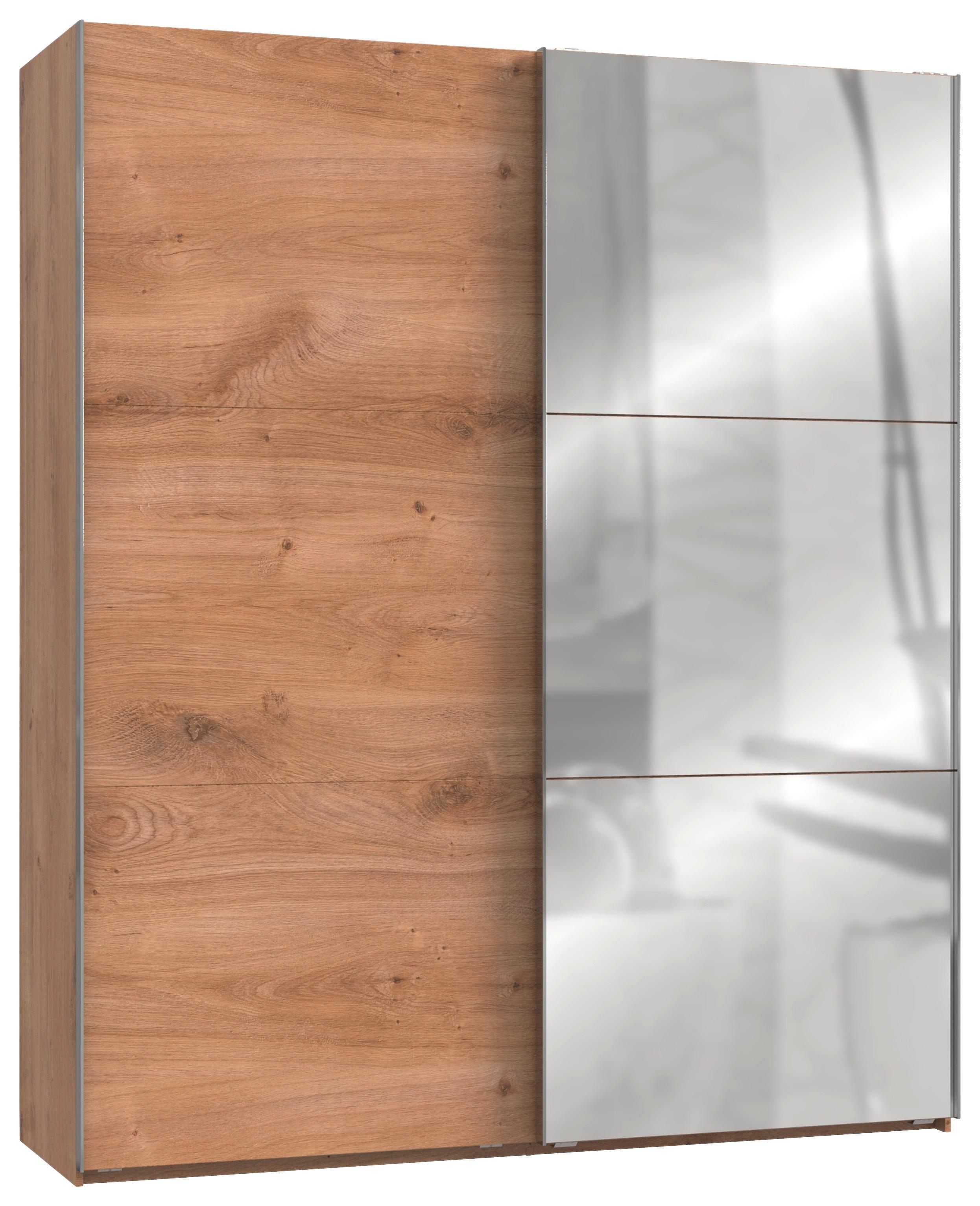 Ormar S Kliznim Vratima Level 36 A - srebrne boje/boje hrasta, Moderno, drvni materijal (200/236/65cm) - Modern Living