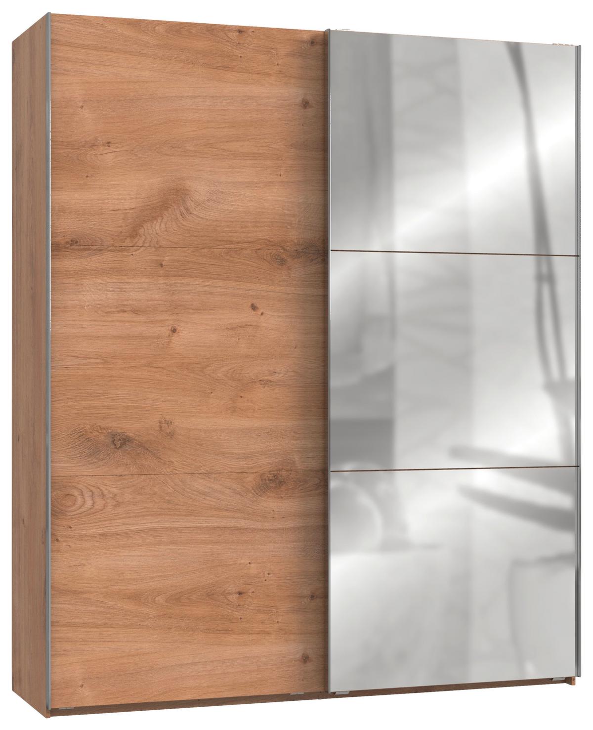 Ormar S Kliznim Vratima Level 36 A - srebrne boje/boje hrasta, Moderno, drvni materijal (200/236/65cm) - Modern Living