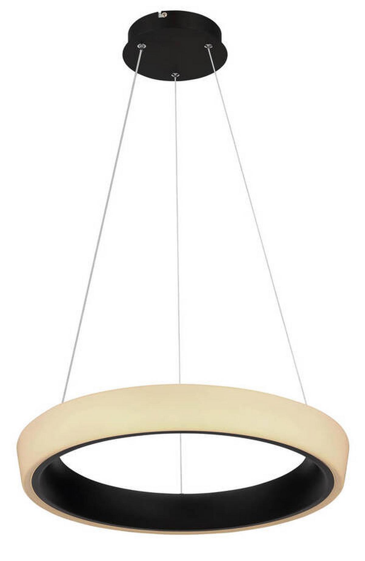 Viseča Led-svetilka Tabano, S Sijalko - črna/opal, Design, kovina/umetna masa (49,5/120cm) - Globo