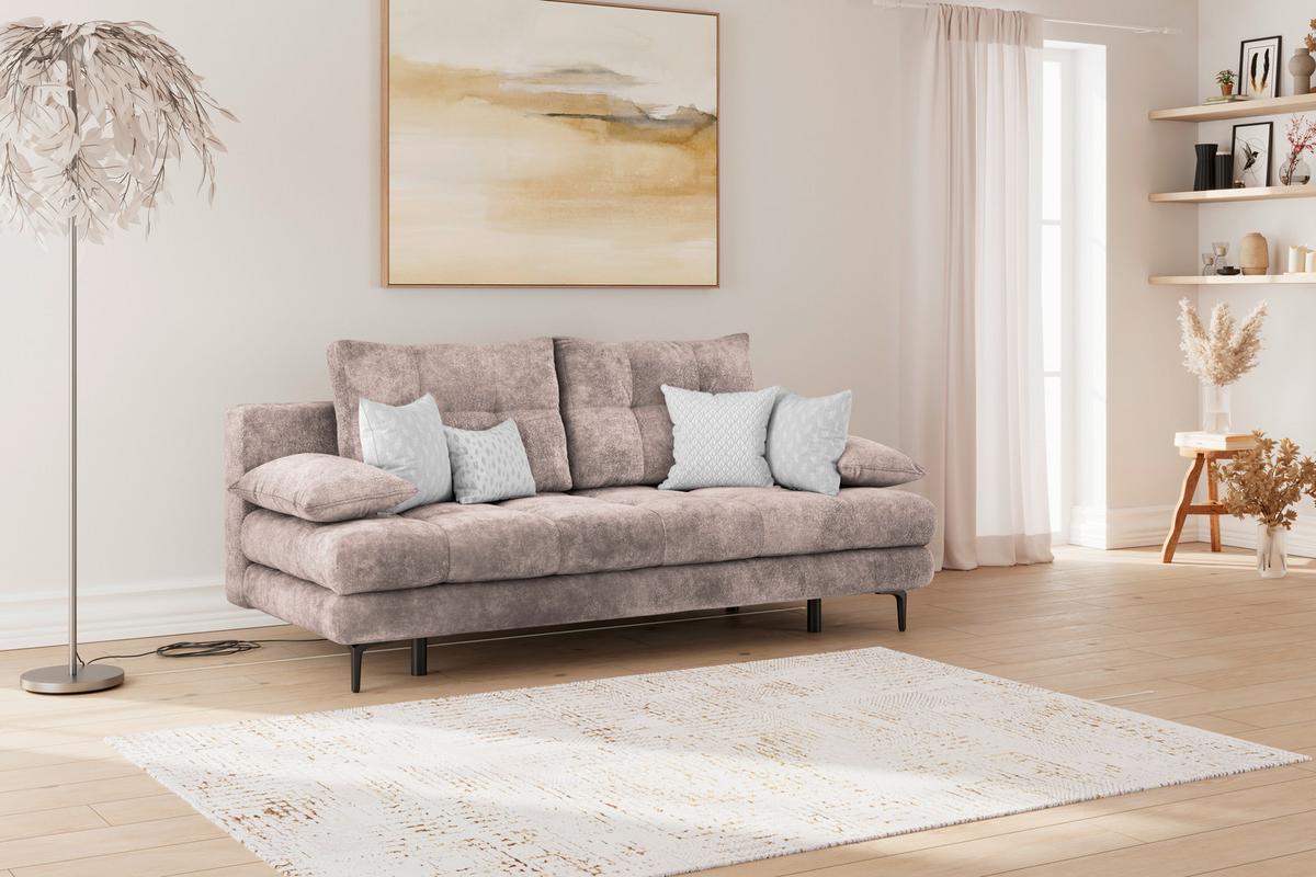 Trosjed Perla - ružičasta/crna, Konvencionalno, tekstil/metal (203/94/96cm)