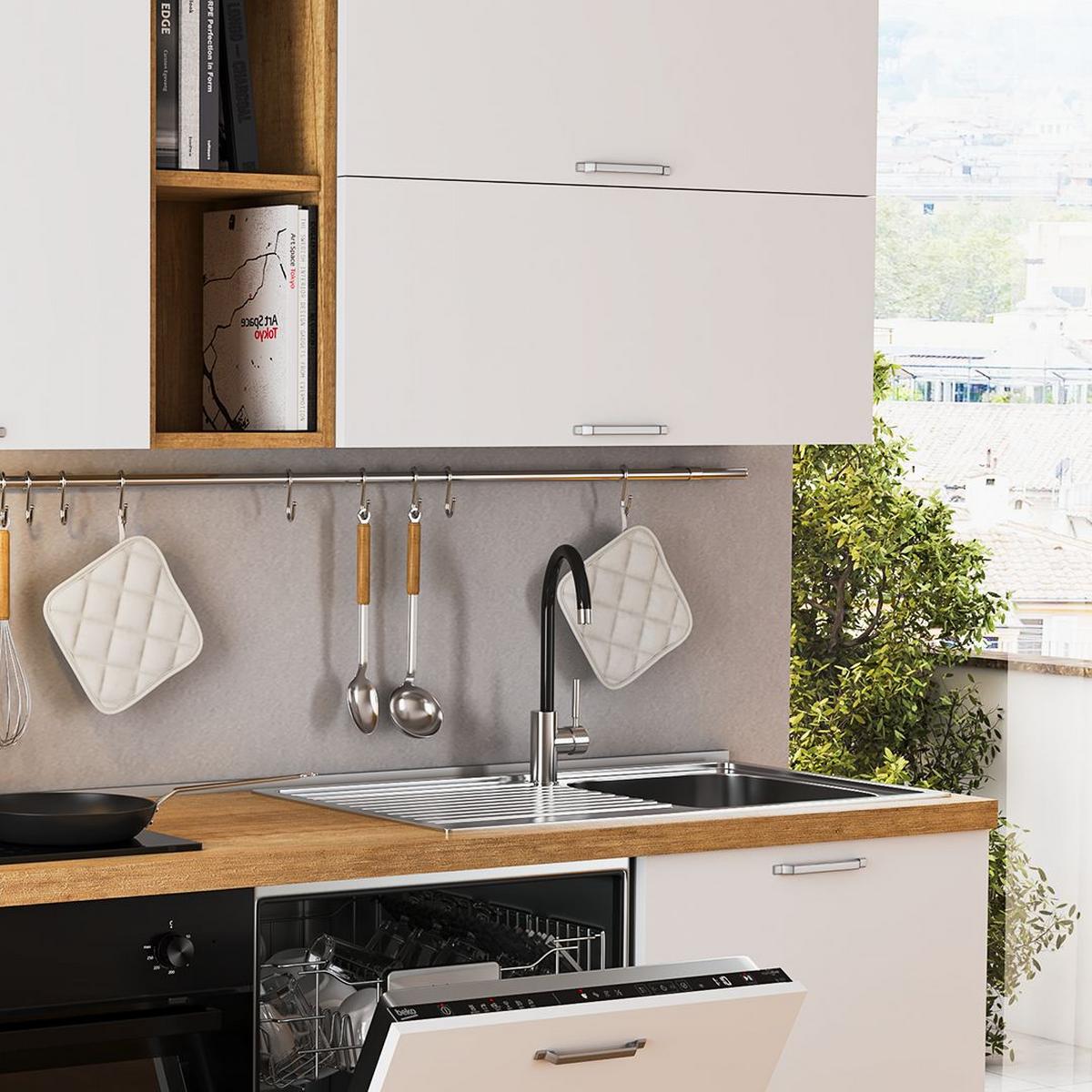 Blok Kuhinja S Aparatima Kira - bijela, Moderno, drvni materijal (240/216/60cm) - Modern Living