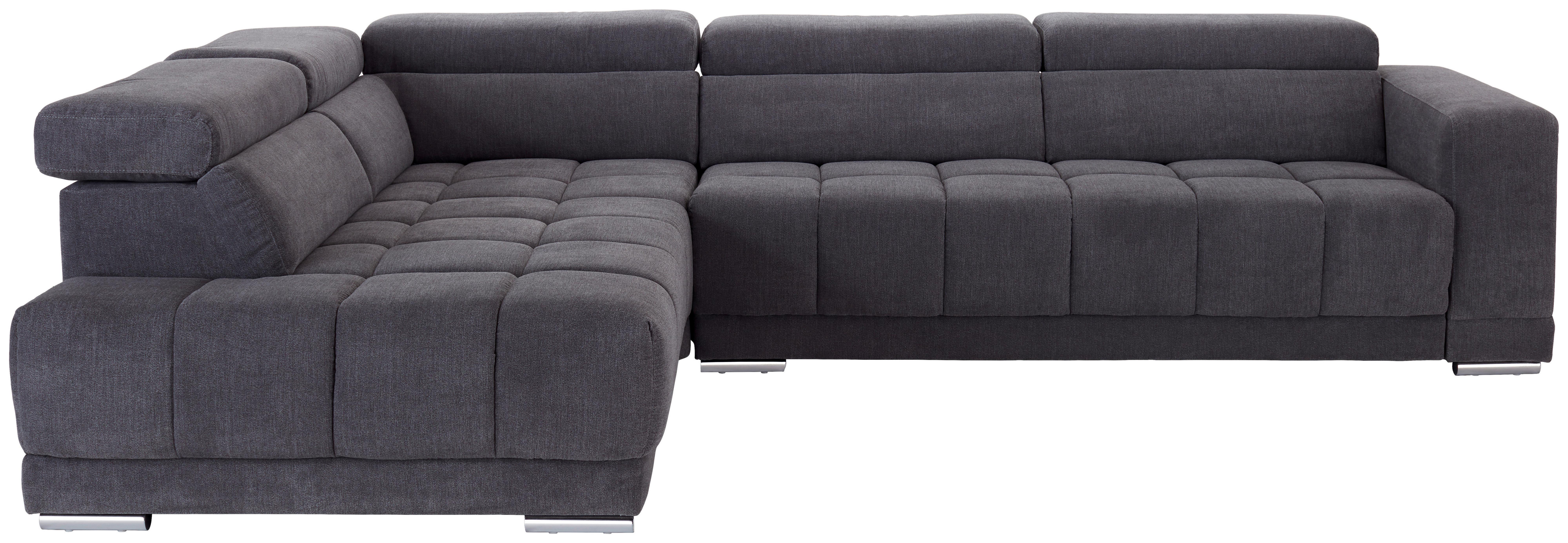 Sedežna Garnitura Hogan, Siva, Relax Funkcija - srebrne barve/siva, Moderno, kovina/tekstil (212/299cm) - Modern Living