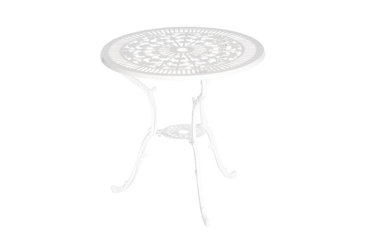 Vrtna Miza Lugano, Bela, Ø 70cm - bela, Romantika, kovina (70/70/68cm) - Gardenson