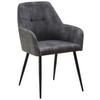 STOL MED ARMSTÖD MAJA -BASED- - grå/svart, Modern, metall/textil (56,5/87/60cm) - Based