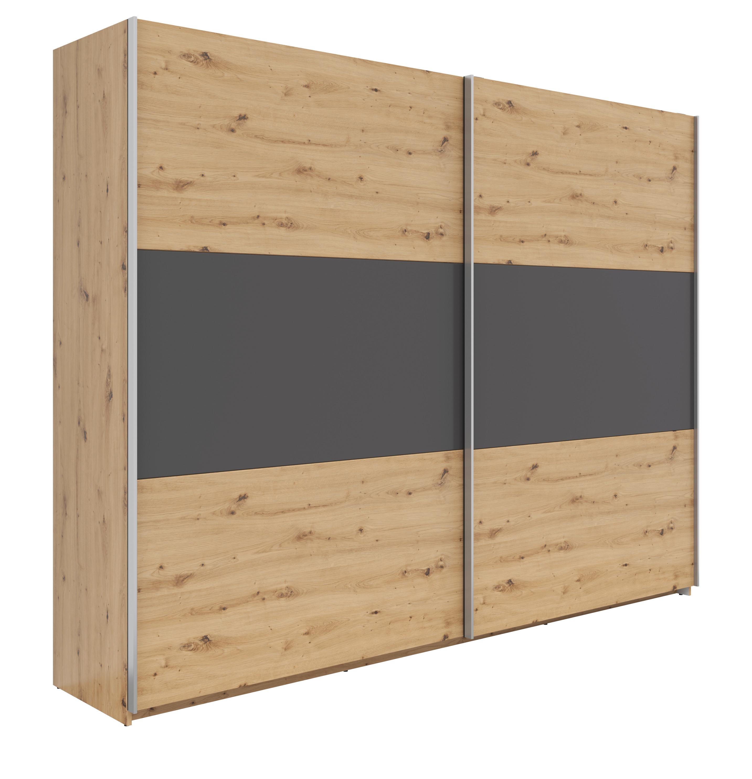 Dulap Cu Uși Culisante Saturn - grafit/stejar Artisan, Konventionell, material pe bază de lemn (270/210/59cm) - Modern Living