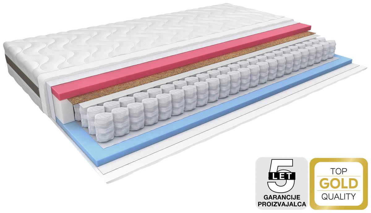 Saltea cu arcuri impachetate AIR FUSION - alb, textil (90/200cm) - Premium Living