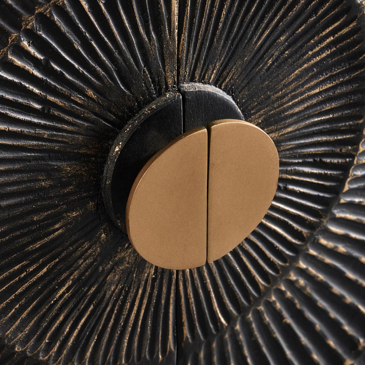 Highboard Sunny SUNNY -STUDIO- - Goldfarben/Schwarz, Lifestyle, Holz/Metall (80/116/42cm) - Premium Living