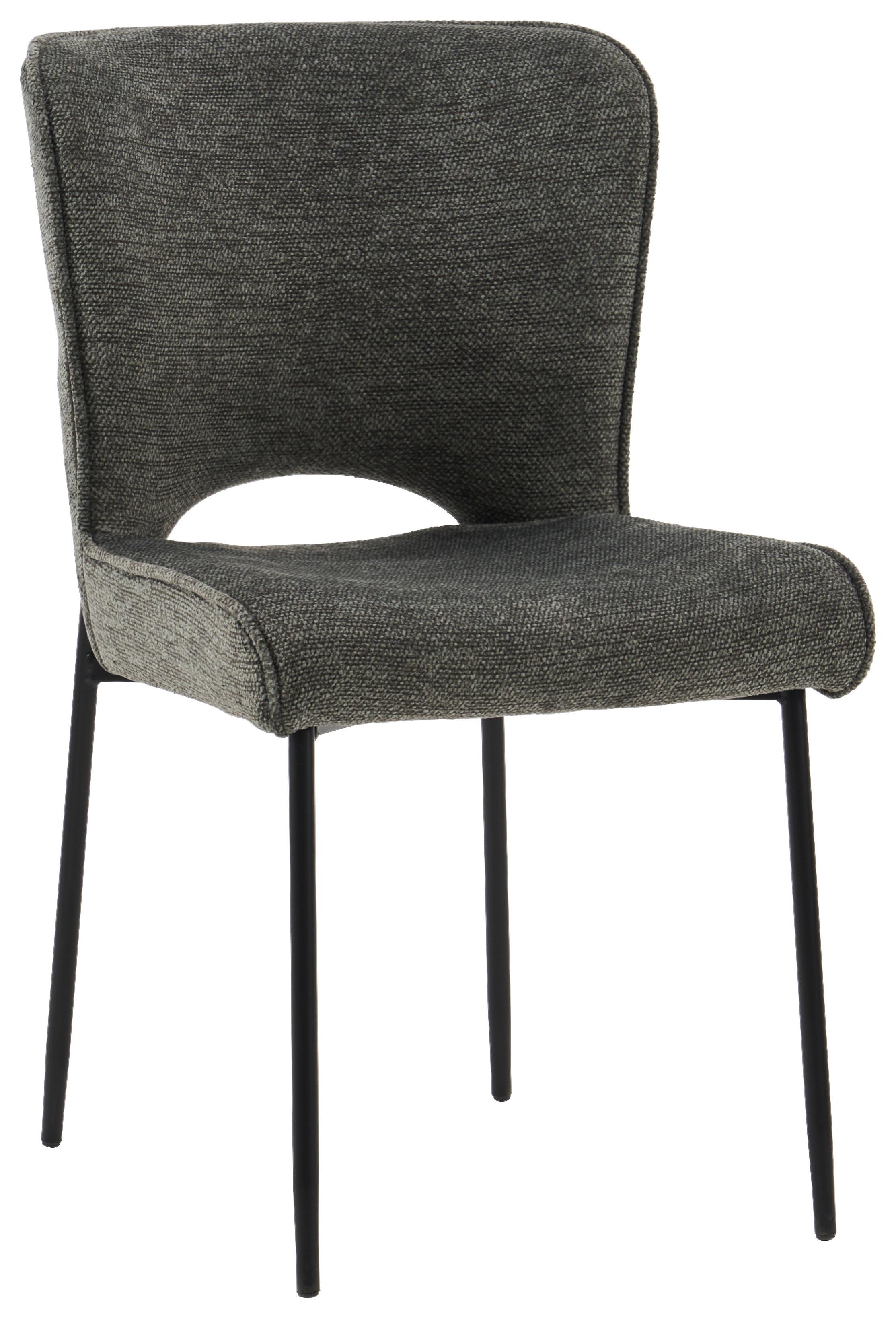 Stuhl Johanna Grün - Schwarz/Grau, MODERN, Textil/Metall (49/84/60cm) - Mömax