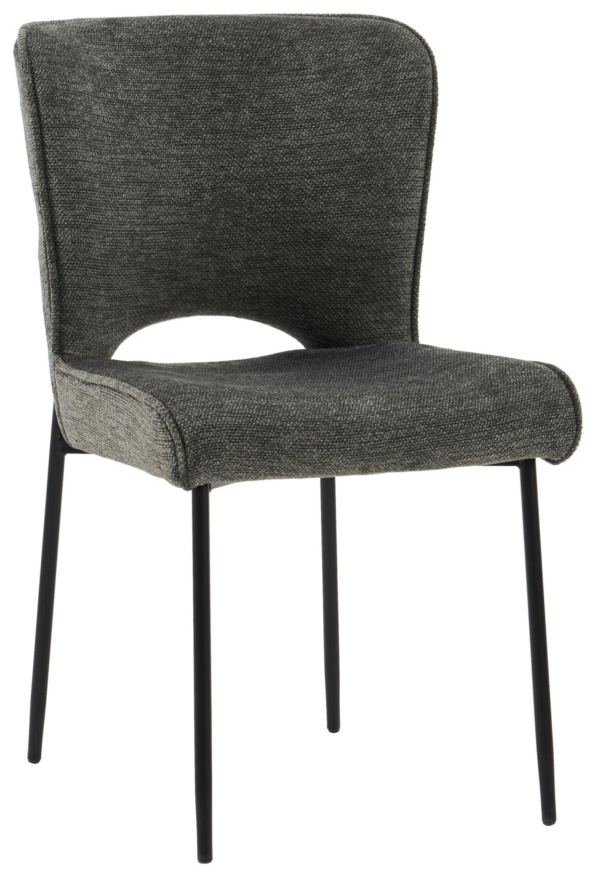 Stuhl Johanna Grün - Schwarz/Grau, MODERN, Textil/Metall (49/84/60cm) - Mömax