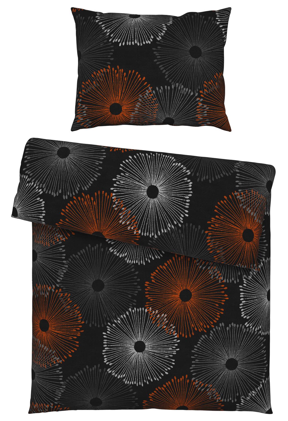 BETTWÄSCHESET MILA - Beige/Schwarz, Natur, Textil (160/210cm) - Modern Living