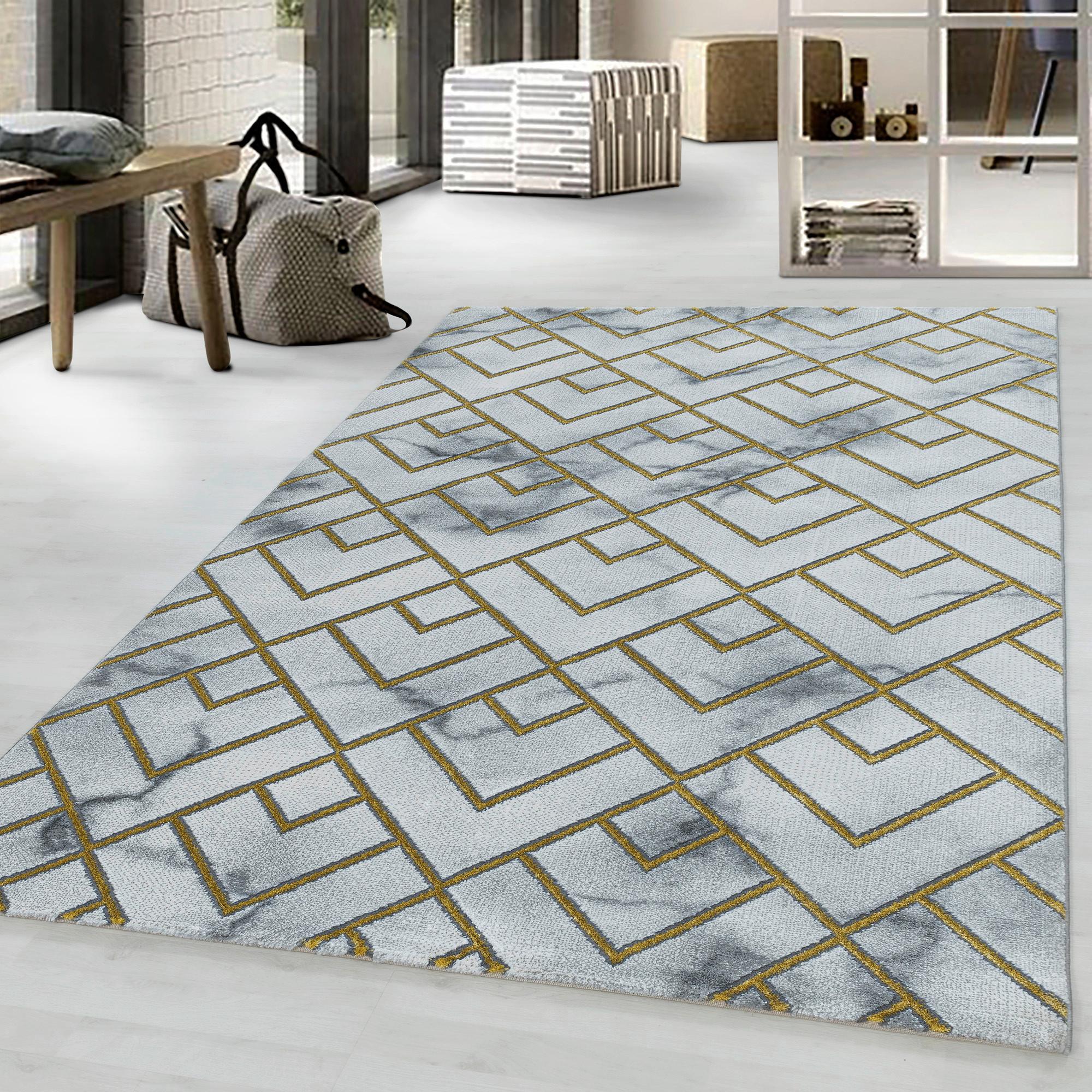 Webteppich Naxos Goldfarben ca. 140x200cm - Goldfarben, Design, Textil (140/200cm)