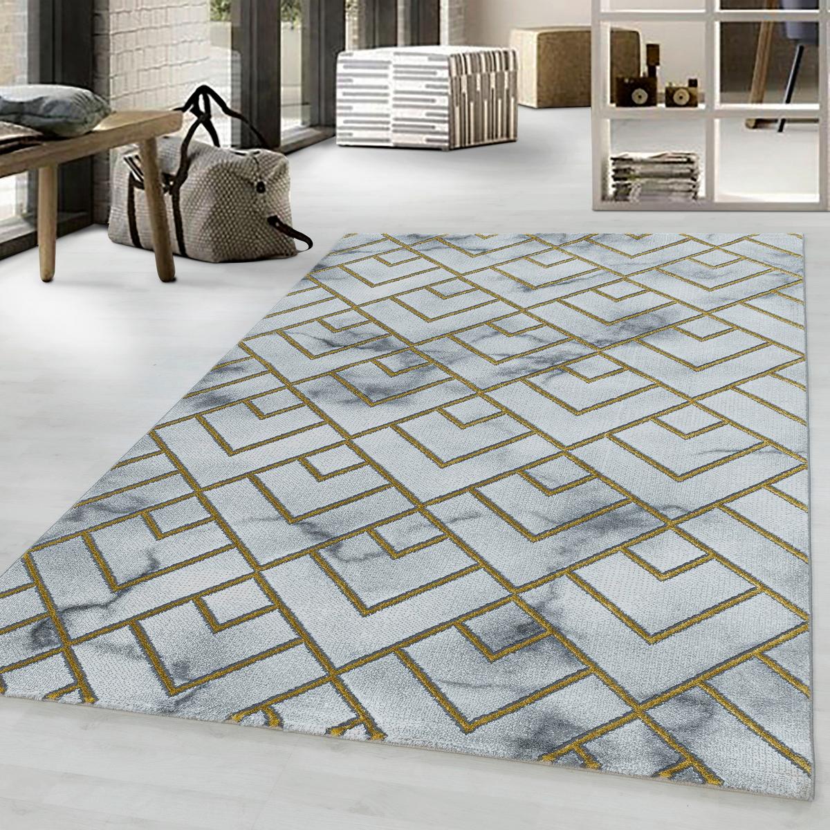 Webteppich Naxos Goldfarben ca. 140x200cm - Goldfarben, Design, Textil (140/200cm)
