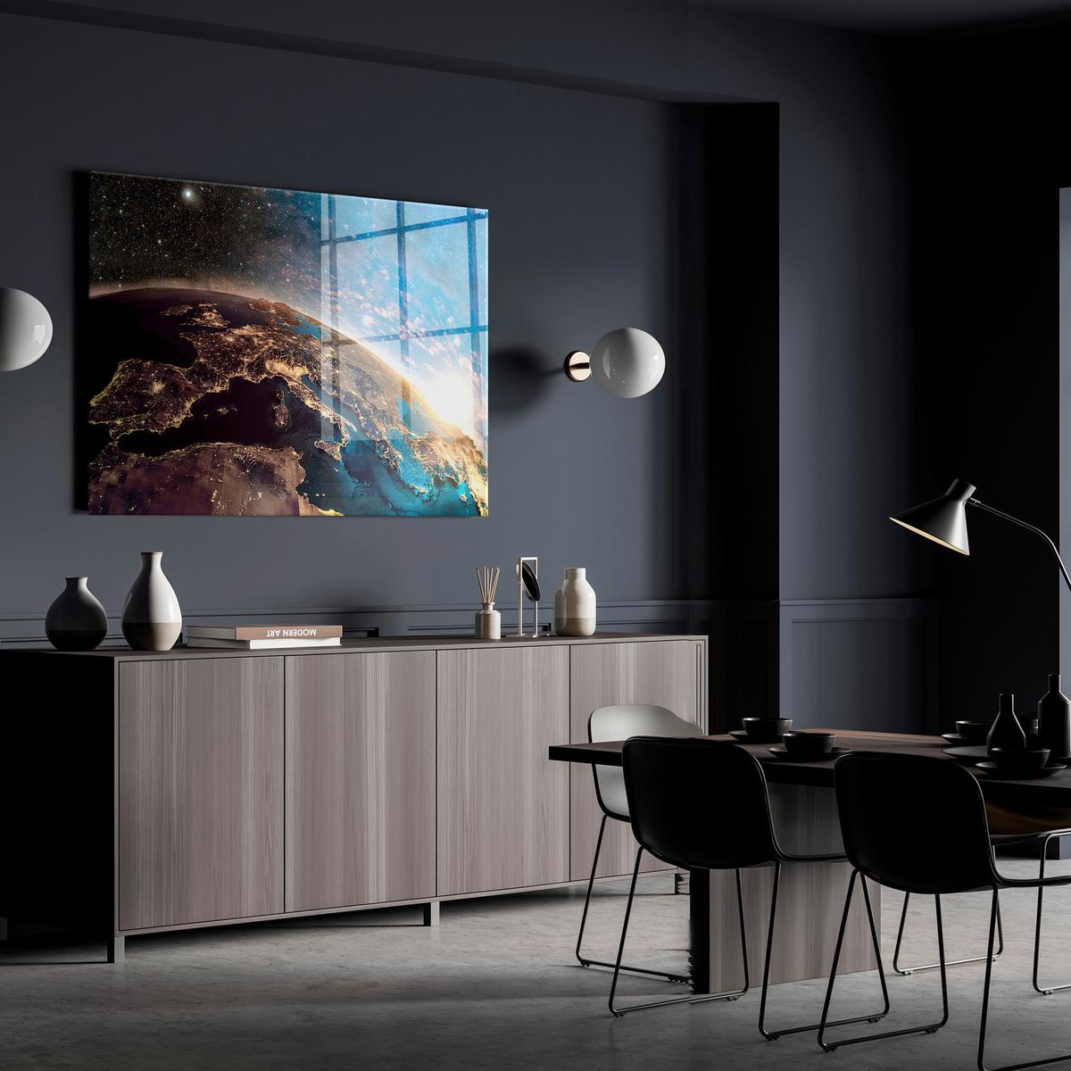 Glasbild Multicolor ca. 70x100cm - Multicolor, Basics, Glas/Papier (70/100cm)