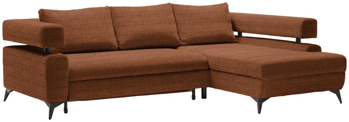 Kutna Garnitura Rosalie - konjak/crna, Konvencionalno, tekstil/metal (265/184cm) - Modern Living