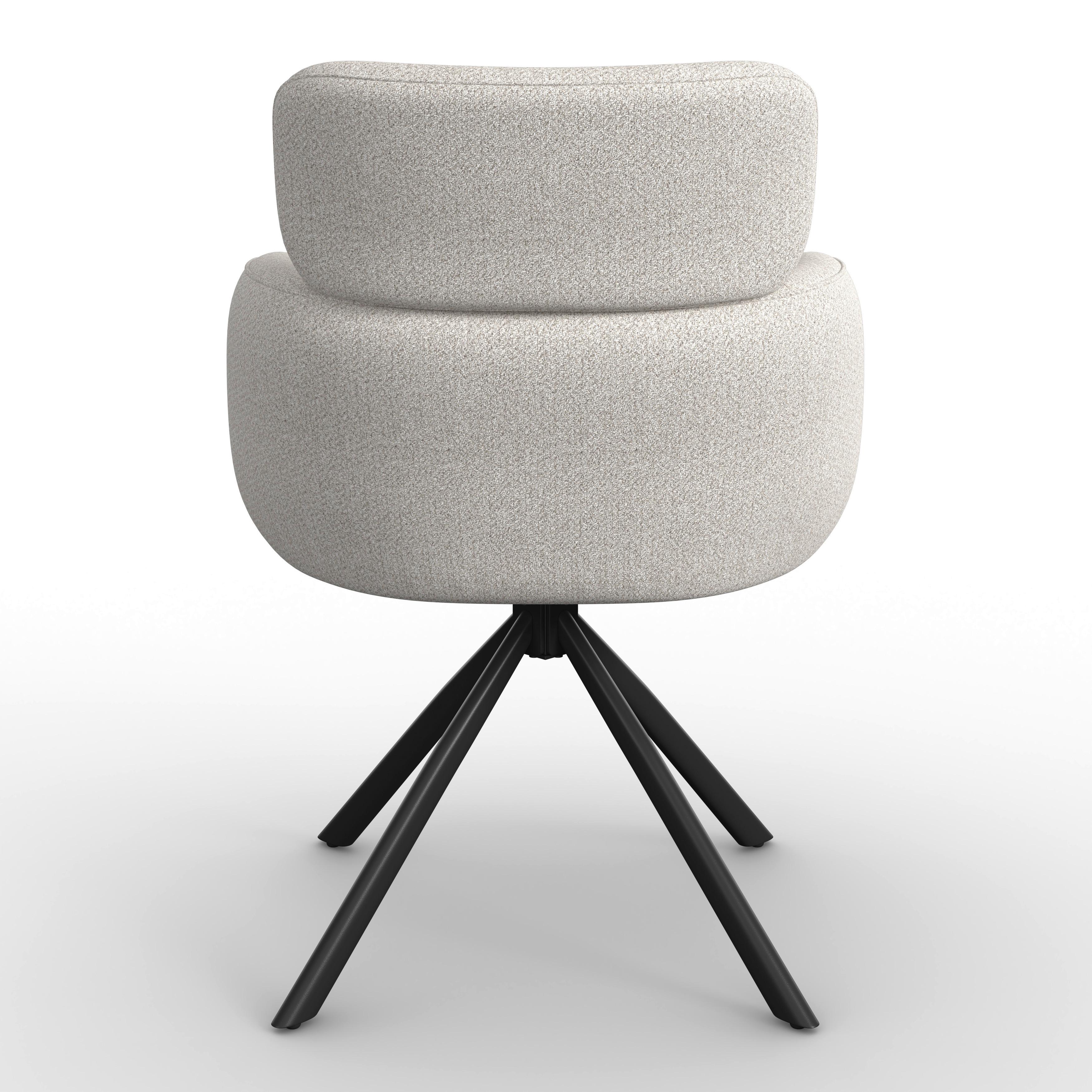 STOL MED ARMSTÖD LIORA - svart/cremefärgad, Modern, metall/textil (58/84/61cm) - Bessagi Home