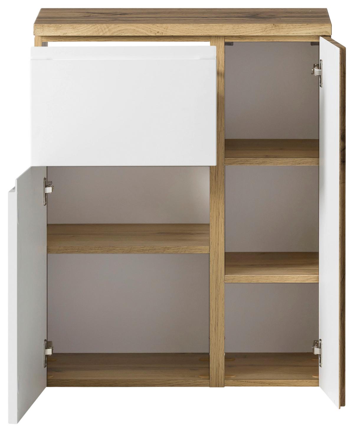 Unterschrank "Varese" VARESE - Eiche Wotan/Weiß, MODERN, Holzwerkstoff (65/79/35cm) - Held
