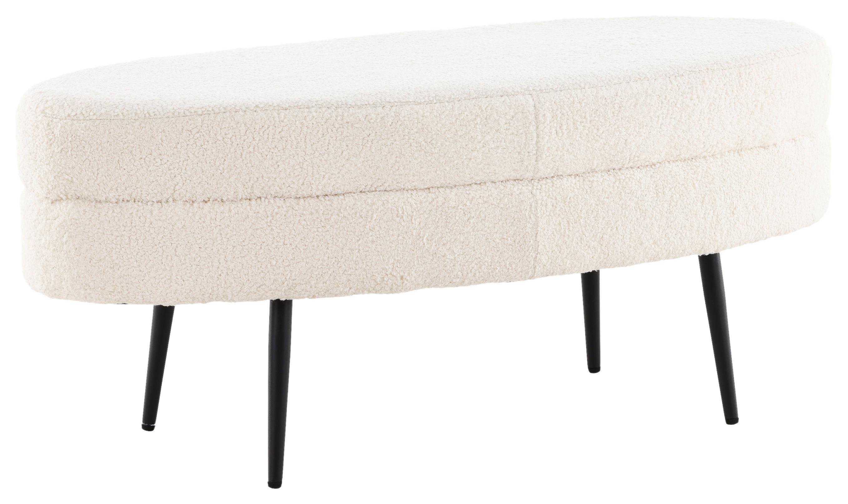 HOCKERBANK OTTO - Schwarz/Weiß, Design, Textil/Metall (100/41/40cm) - Livetastic