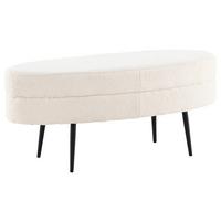 HOCKERBANK OTTO - Schwarz/Weiß, Design, Textil/Metall (100/41/40cm) - Livetastic