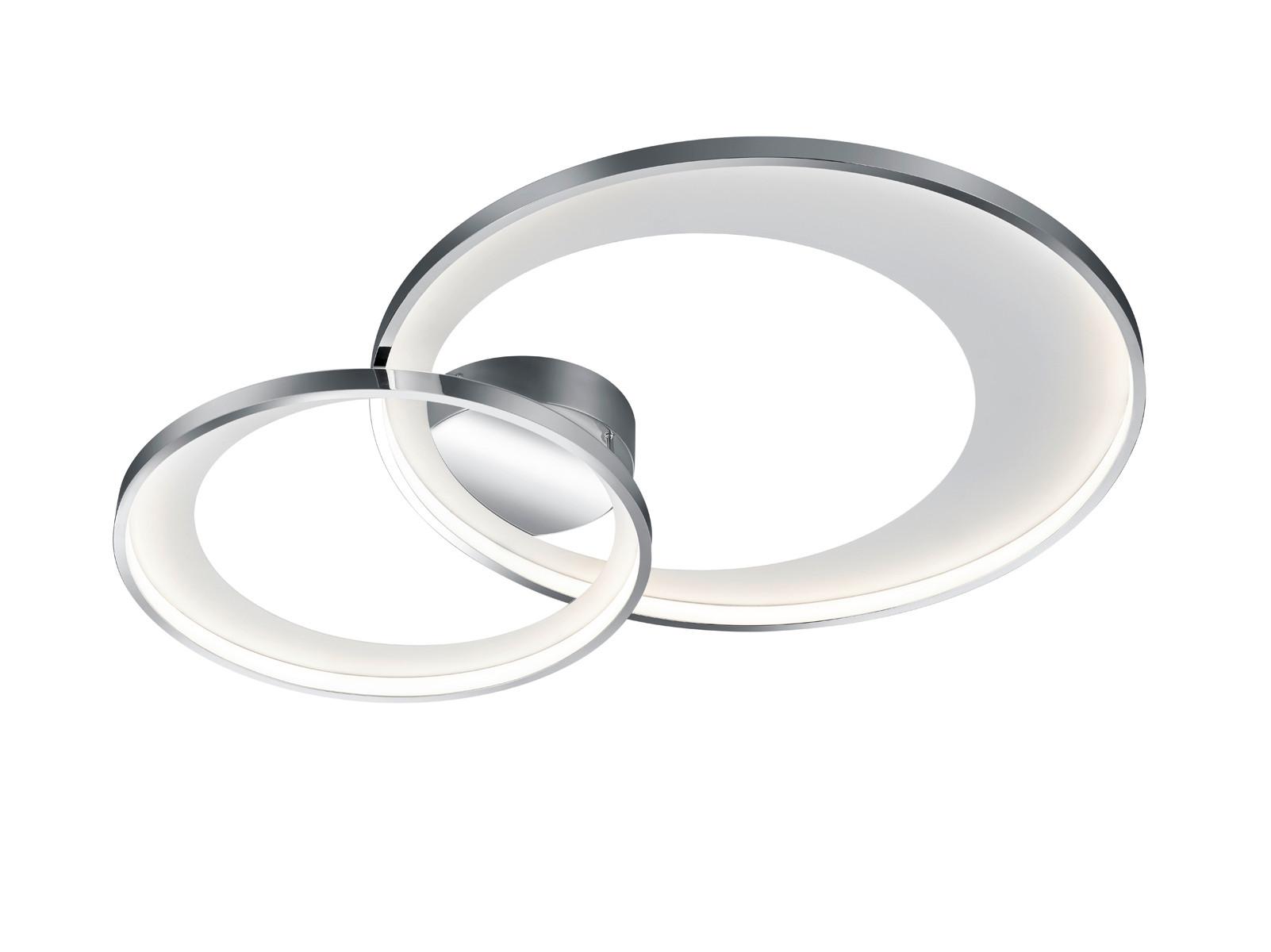 TRIO LED Deckenleuchte 'Romadour' – 20 Watt, Dimmbar, Nickel Matt, Weiß Gemusterter Glas-Schirm, Ø38 Cm