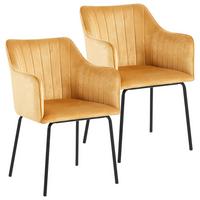 ARMLEHNSTUHL-SET VALIA - Schwarz/Braun, Design, Holzwerkstoff/Kunststoff (48,5/84/48cm) - MID.YOU