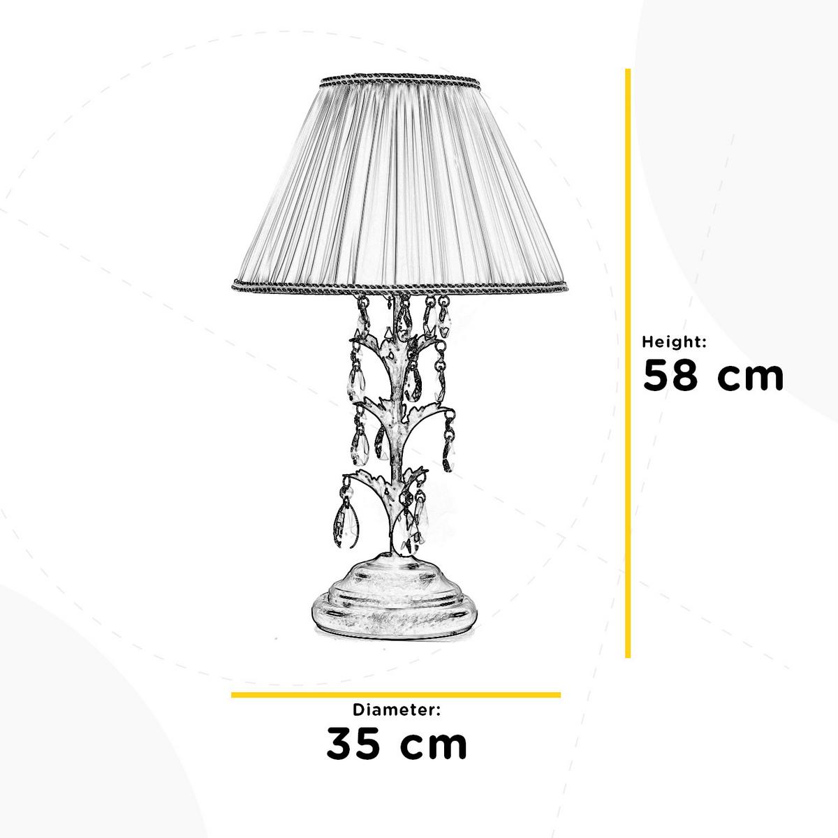 Asztali Lámpa 4670/lg - fekete/cappuccino, Konventionell, műanyag/textil (35/35/58cm)