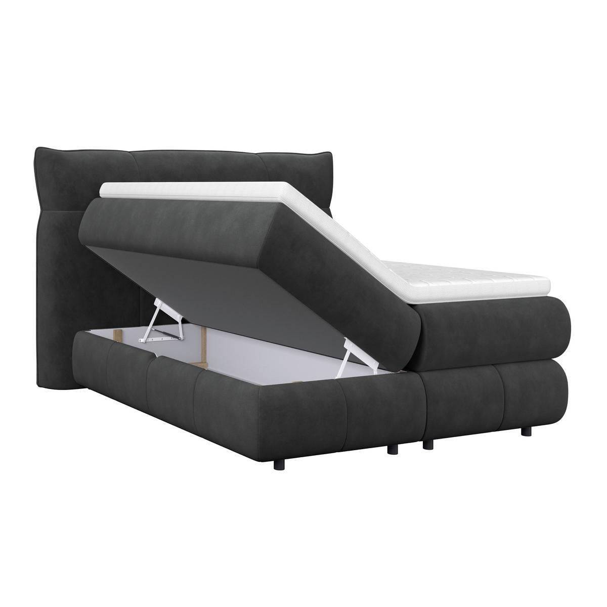 Boxspring Krevet Carmelo - crna, Trend, tekstil/plastika (140/200cm) - Premium Living