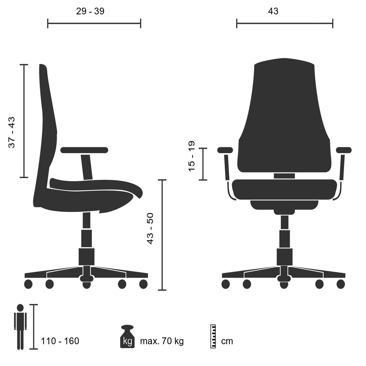 Otroški Vrtljivi Stol Kid Flex, Olivno Zelena - bela/olivno zelena , Moderno, umetna masa/tekstil (53/80 - 93/60cm) - MID.YOU