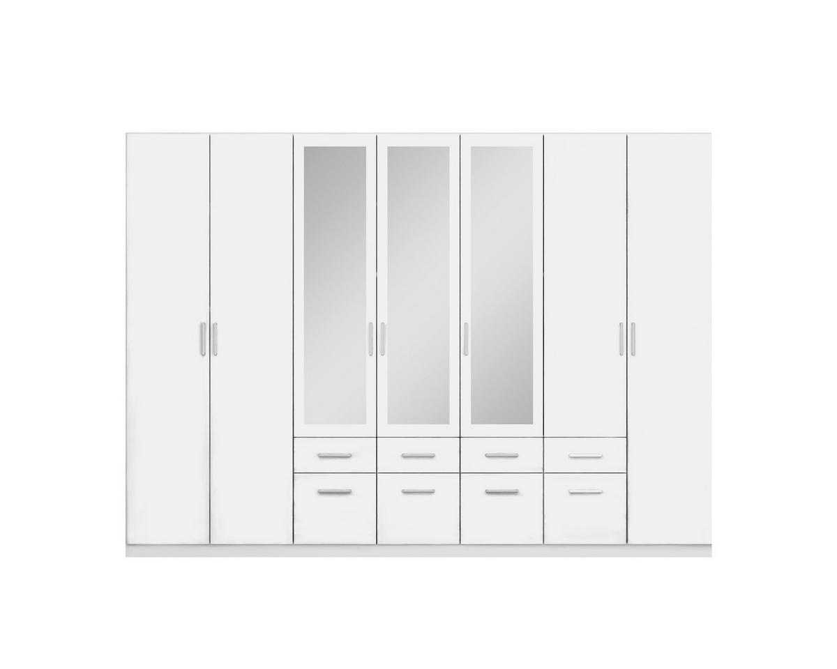 Drehtürenschrank Bingen Weiß - Alufarben/Weiß, MODERN, Holzwerkstoff/Kunststoff (315/229/54cm) - Rauch Möbel