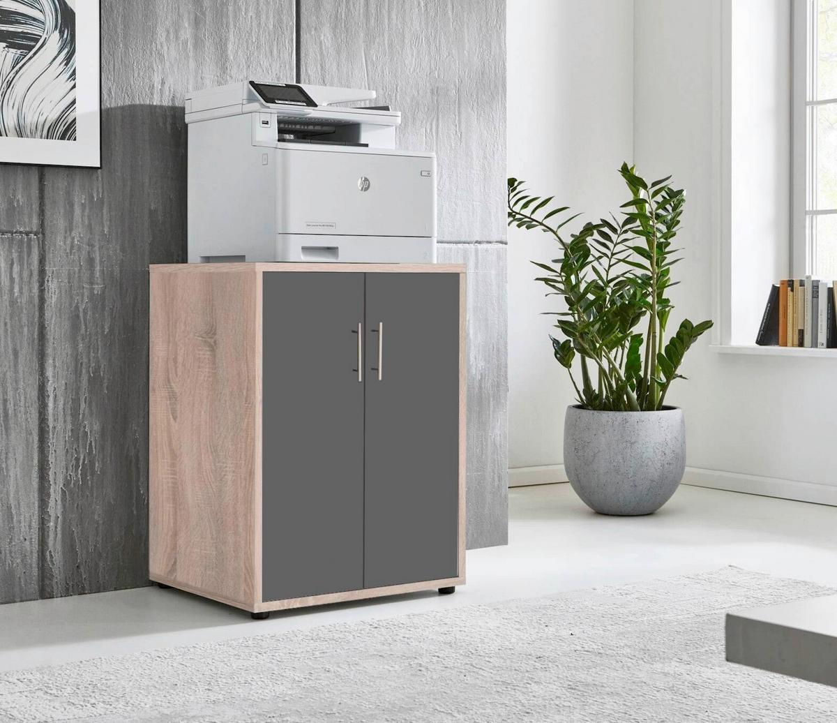 AKTENSCHRANK OFFICE EDITION - Anthrazit/Sonoma Eiche, MODERN, Holzwerkstoff (54/74/50cm) - MID.YOU