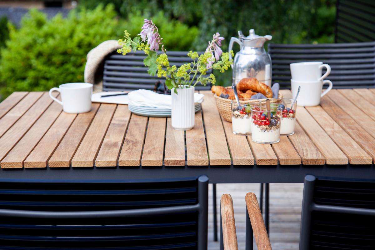 Gartentisch Mood Teakholz/Anthrazit - Anthrazit/Teakfarben, KONVENTIONELL, Holz/Metall (167,5/100/74cm) - Gardenson