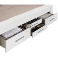 Bett Weiß 160x200cm - Weiß, KONVENTIONELL, Holzwerkstoff/Textil (208/165/104cm) - MODERN LIVING