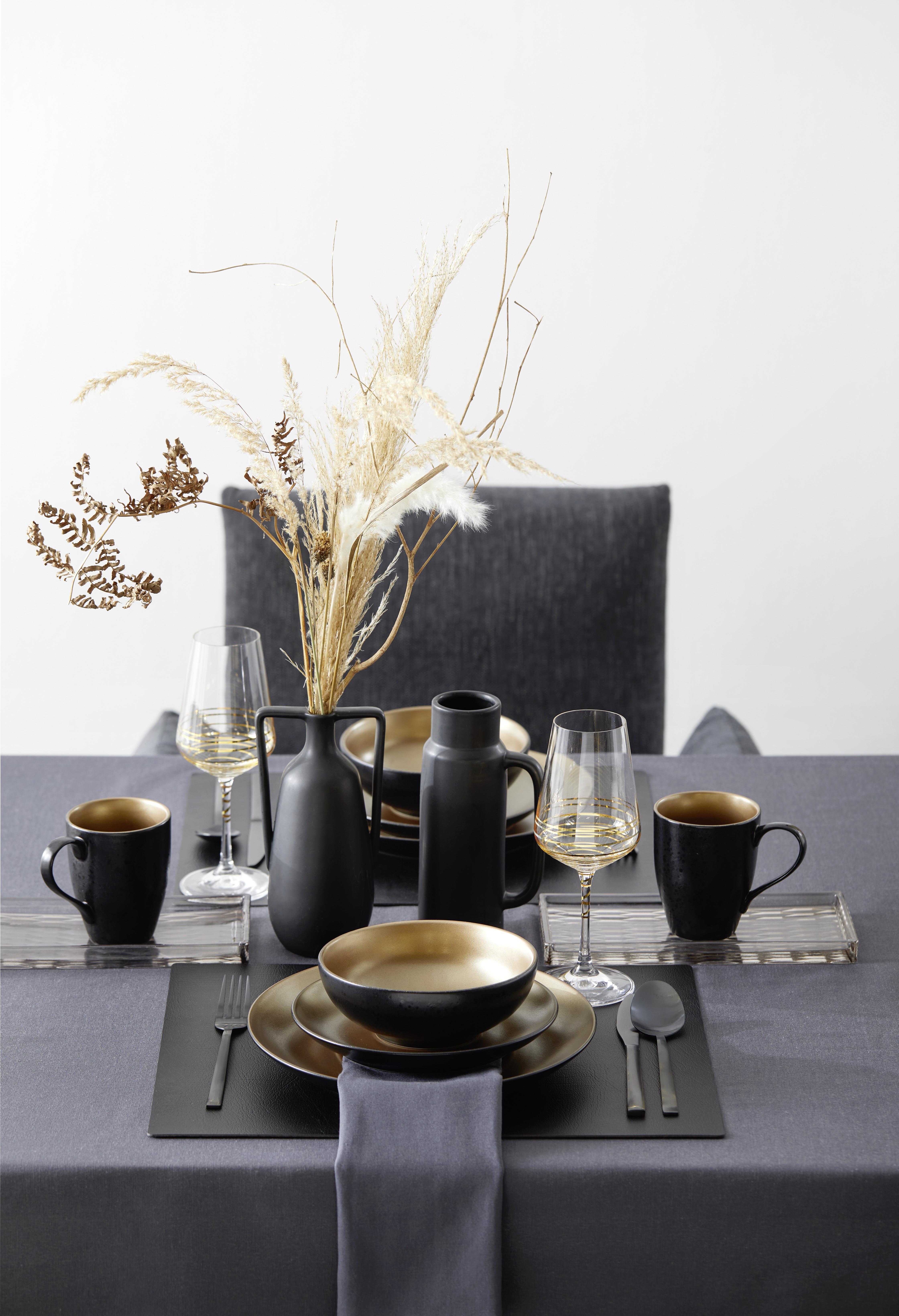 Tischdecke Steffi ca. 140x220cm - Anthrazit, MODERN, Textil (140/220cm) - Mary's