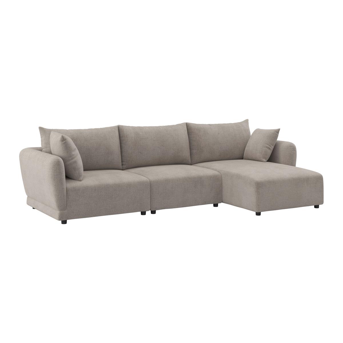 Kutna Garnitura Nicole - crna/sivo-bež, Moderno, tekstil/drvo (306/87/162cm) - Bessagi Home