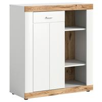 Kommode Laredo ca. 91x104 cm Nox Eiche/Weiß - KONVENTIONELL, Holzwerkstoff/Metall (91/104/40cm) - MID.YOU