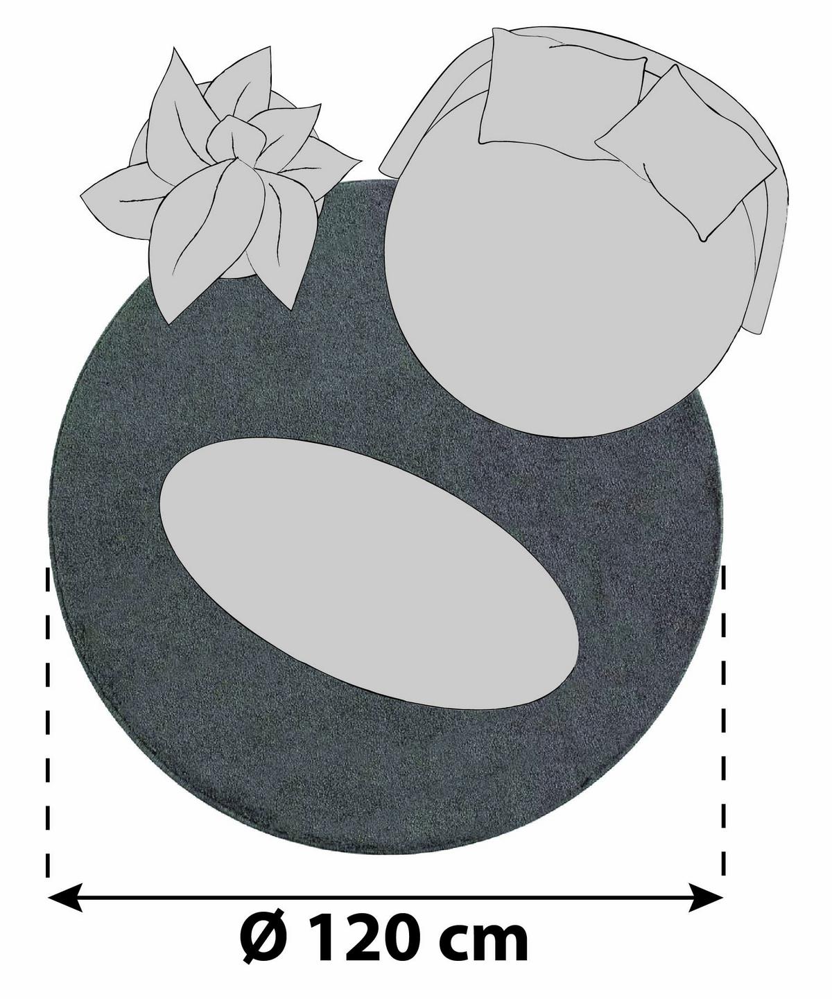 Preproga Z Visokim Florom Ata, Svetlo Rjava, Ø 120cm - svetlo rjava, Design, tekstil (120cm) - Novel