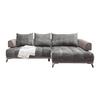 Ecksofa Morgan Grau - Schwarz/Grau, MODERN, Textil/Metall (262/67-87/184cm) - Mömax