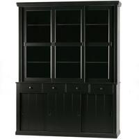 Vitrine Lagos Schwarz - Schwarz, Design, Glas/Holz (166/214/48cm) - Livetastic
