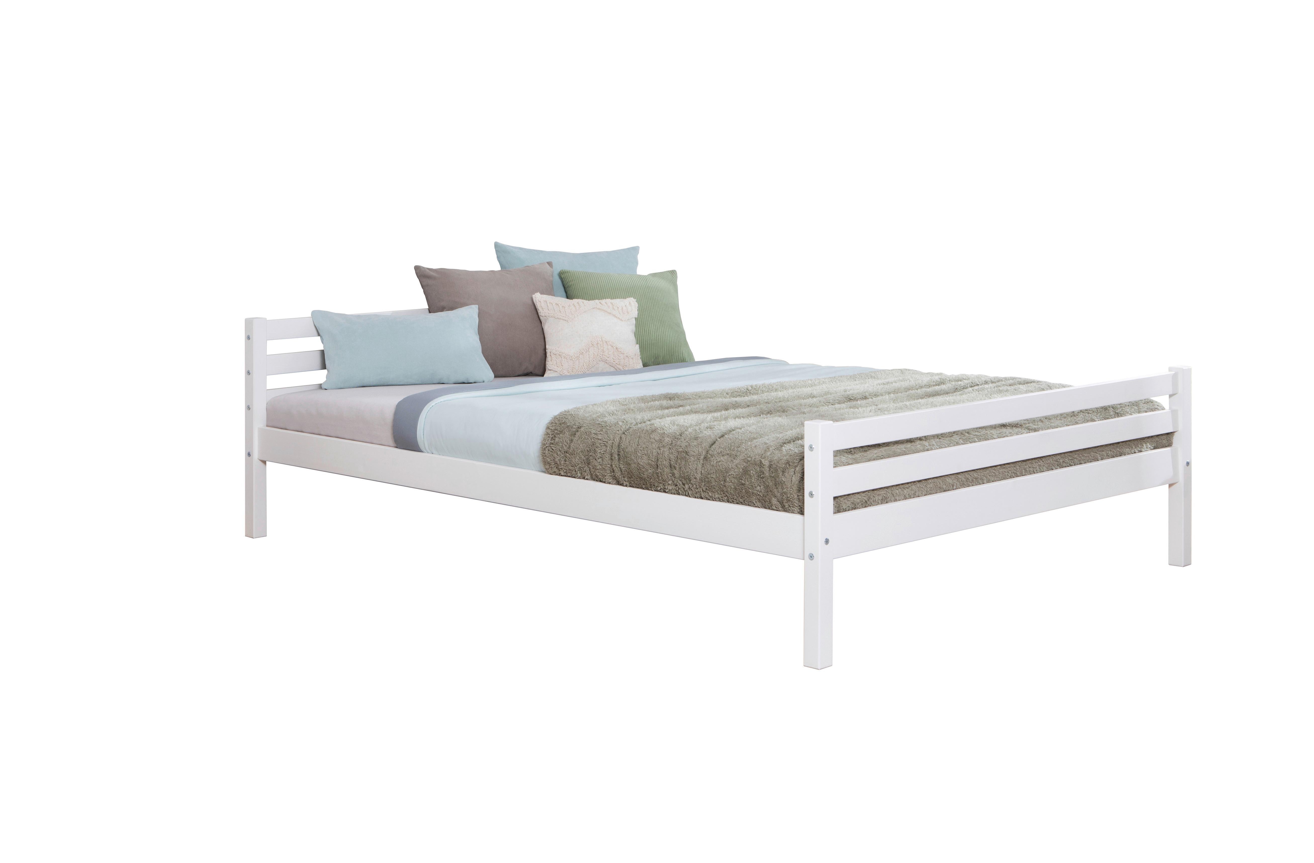 Bett "Nadine", aus Kiefer, weiß - Weiß, KONVENTIONELL, Holz (140/200cm) - MID.YOU