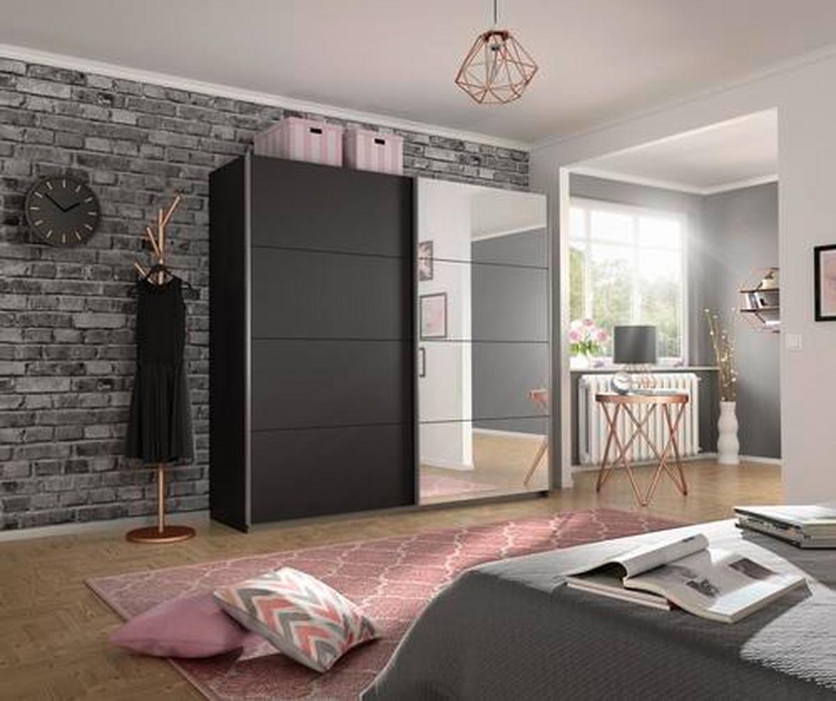 Ormar S Kliznim Vratima Belluno - siva/boje aluminija, Moderno, drvni materijal/metal (226/230/62cm) - Modern Living