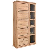 Vitrină HARVEY - culoare lemn stejar/antracit, Konventionell, material pe bază de lemn (110/209/43cm)
