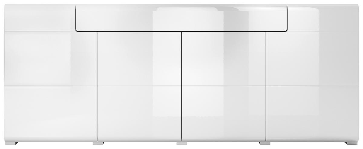 Tálalószekrény Toledo - fehér/magasfényű fehér, Modern, faalapú anyag (208/82/39cm)