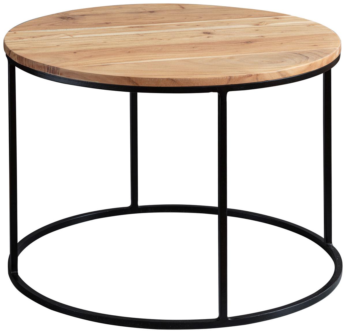 Couchtisch "WL5.959" , aus Akazie - Schwarz/Akaziefarben, MODERN, Holz/Metall (60/60/43cm) - MID.YOU