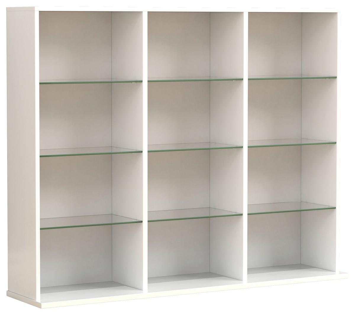 REGAL ZILAS L - Weiss, Design, Glas/Holzwerkstoff (102/82/23cm) - MID.YOU